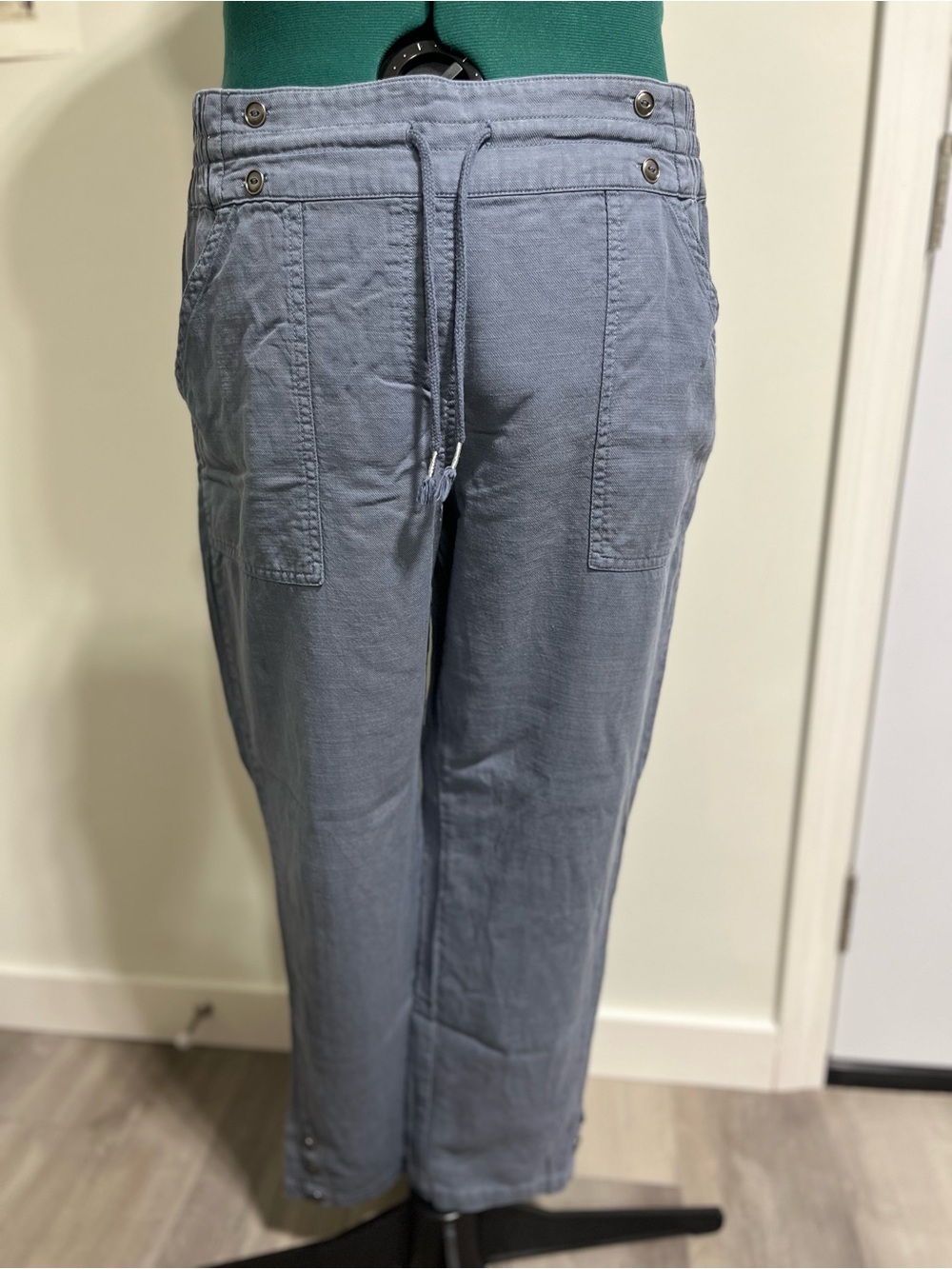 Tribal Women's Drawstring Capris in Slate Blue